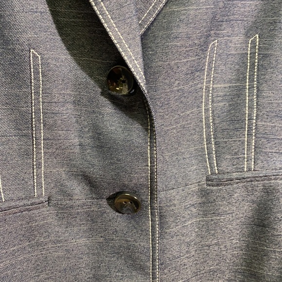 Le Suit Denim Look Blazer Size 10 - Picture 4 of 6